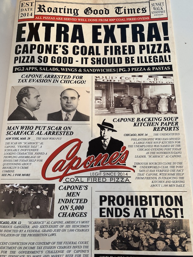 Capones menu