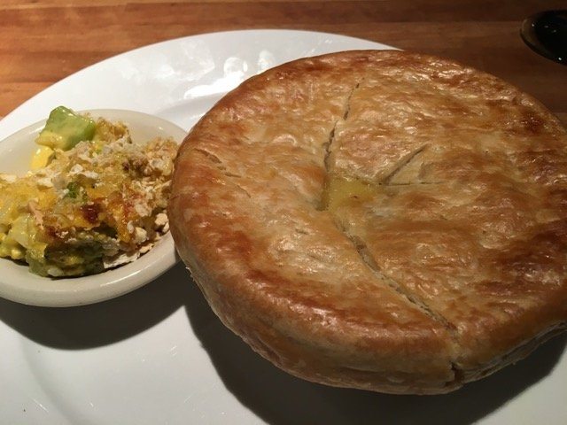 Cheddar pie and side