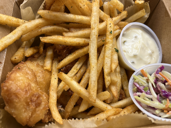 Current Seafood Counter fish and chips