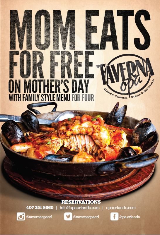 Taverna Opa Mothers Day free 2019