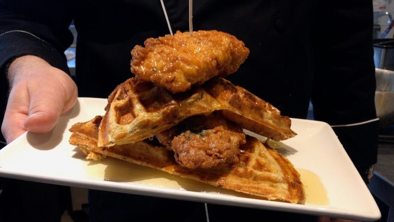 Chicken Waffles from TR Fire Grill