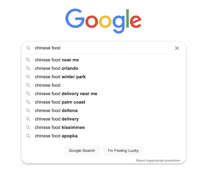 Google search window